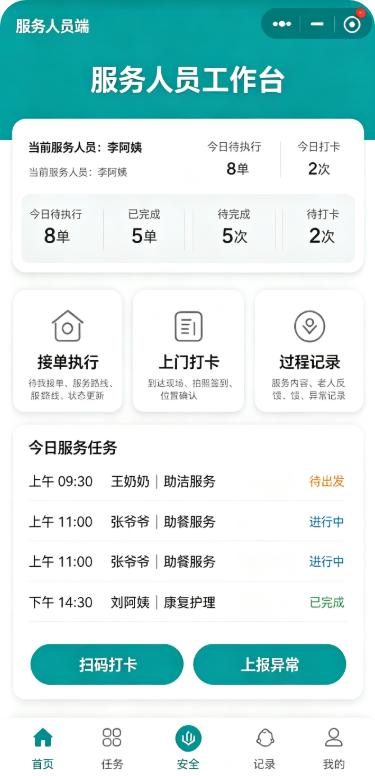 服务人员工作台示意